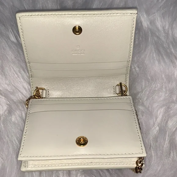 Gucci White Rajah Chain Card Case Sylvie - Picture 6 of 10
